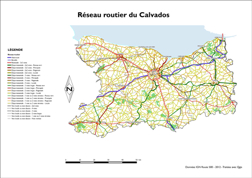 Réseau routier du Calvados